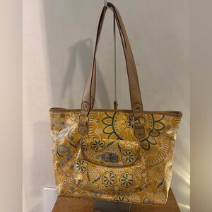 Isaac Mizrahi Yellow Floral Tote Bag